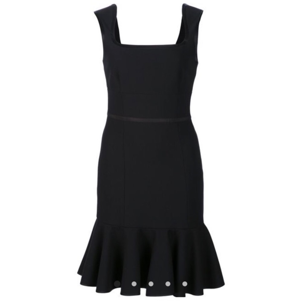 NWT Cinq a sept black godet hem dress